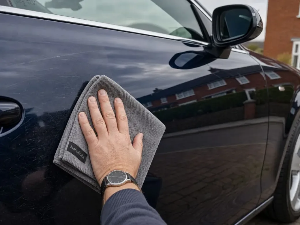 NanoPolix cloth in hand
