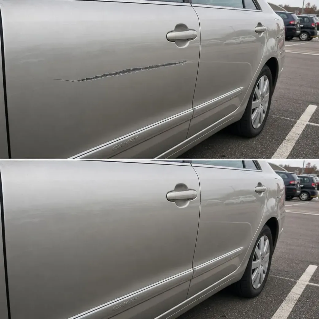 Customer before after - key scratch