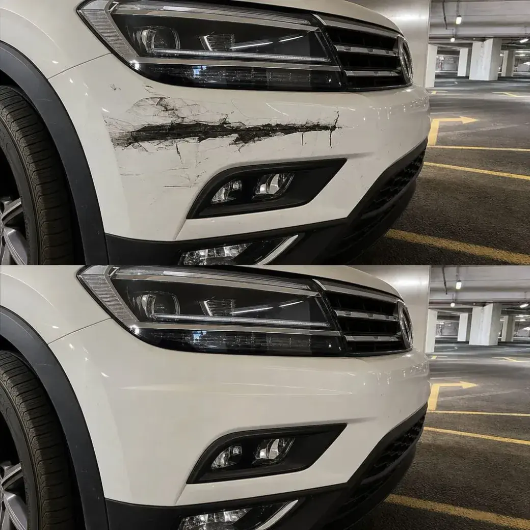 Customer before after - bumper scuff